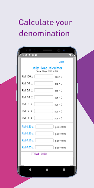 Daily Float Calculator Screenshot 1