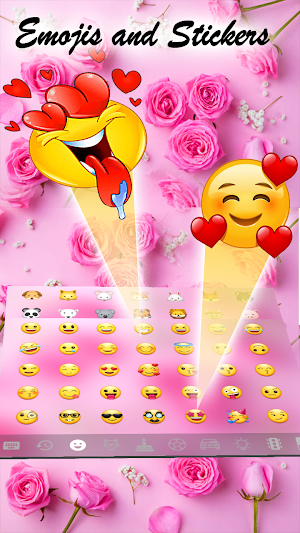 Pink Rose Keyboard Theme Screenshot 2
