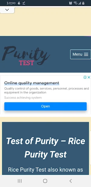 Purity Test Screenshot 0