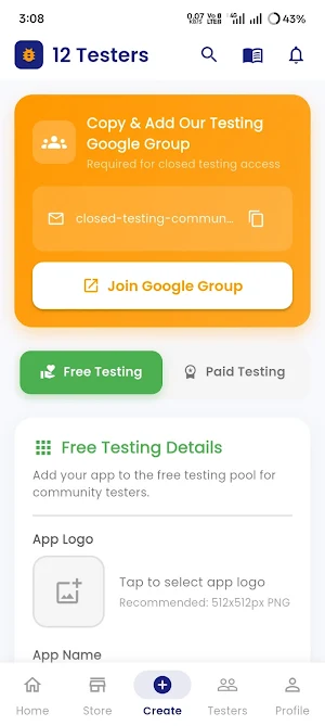 12 Testers: Closed Testing App Screenshot 1