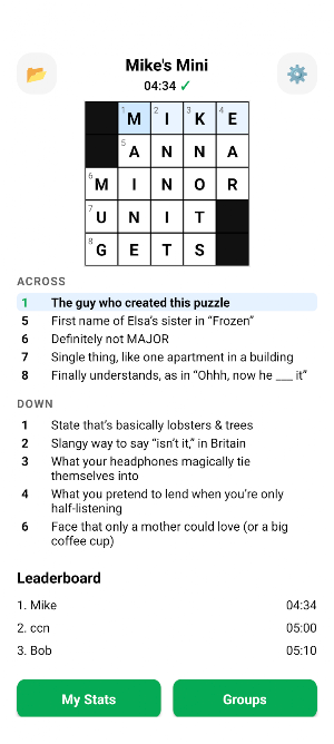 Mike's Mini Crossword Screenshot 0