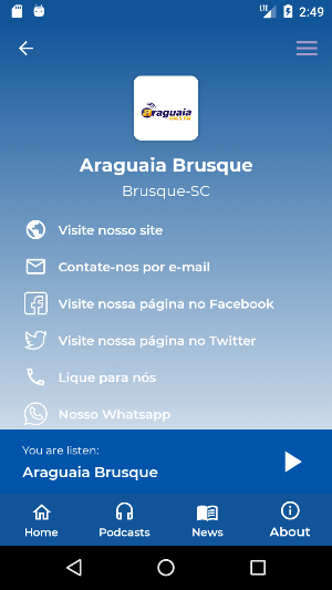 Araguaia Brusque 104,5 Screenshot 1