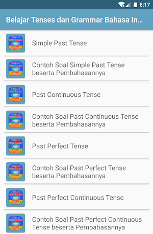 Belajar Tenses Grammar Bahasa Inggris Screenshot 1