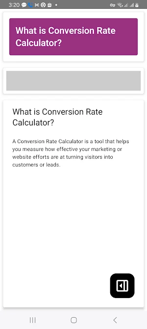 Conversion Rate Calculator Screenshot 1