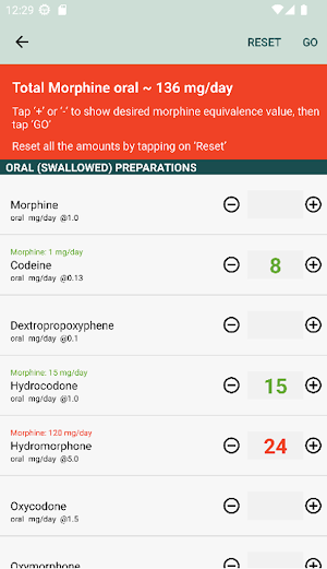 Opioid Calculator Screenshot 1