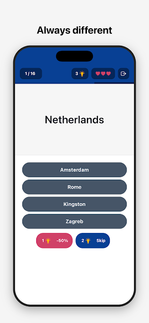 Capitals Quiz Game Screenshot 2