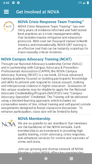 NOVA Mobile App Screenshot 2