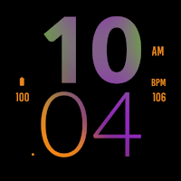 Orange Purple Large Watch Face