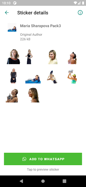Maria Sharapova Stickers Screenshot 3