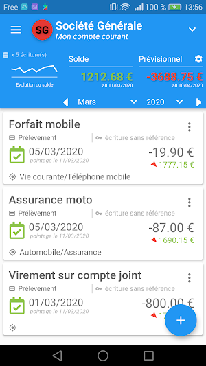 MaxiCompte: Budget familial & Compte banque Screenshot 2