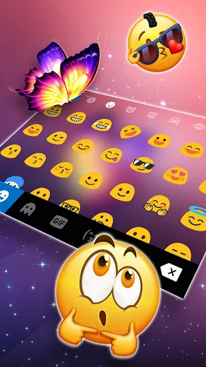 Color Shiny Butterfly Keyboard Background Screenshot 2