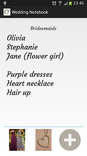 Wedding Notebook Screenshot 1