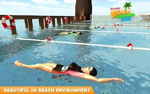 Women Beach Swimming Pool Racing Pro Screenshot 0