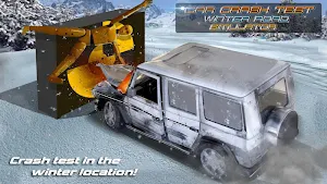 Car Crash Test Winter Road Sim Screenshot 3