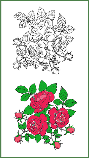 flower drawing and colouring book games Screenshot 1