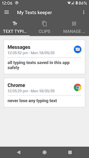 Typing Saver : Key Logger Screenshot 0