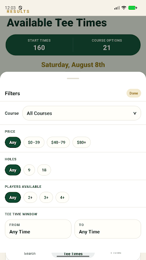 ClubHub - Tee Times Screenshot 2