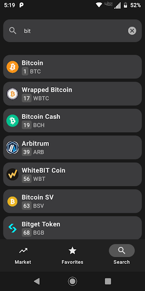 Crypto Rate Bitcoin Tracker Screenshot 1