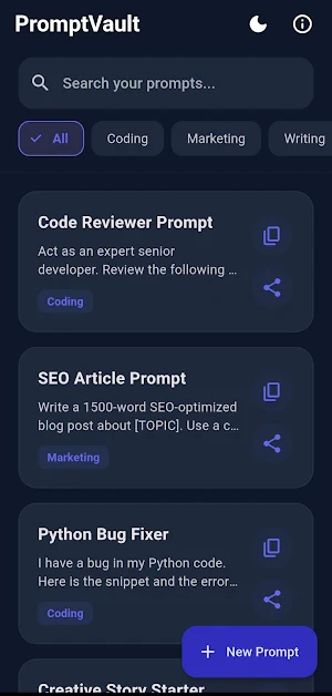 PromptVault AI Screenshot 0