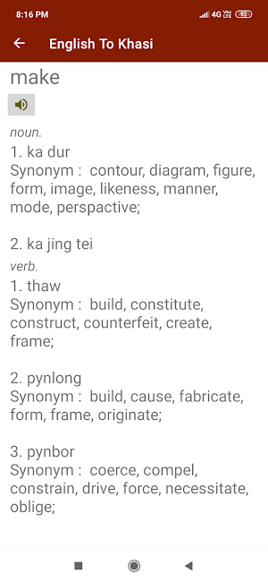English To Khasi Dictionary Screenshot 3