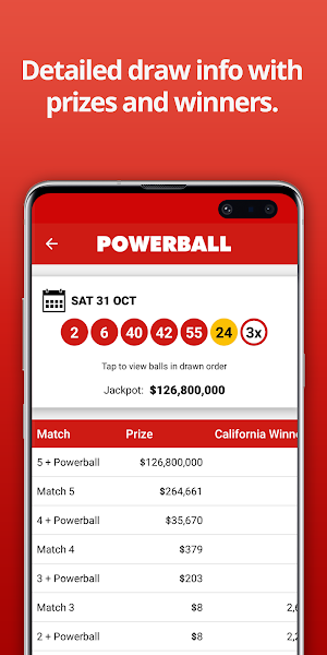 Powerball Numbers Screenshot 1