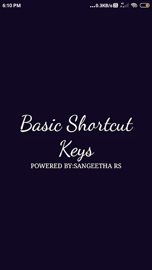 Basic Shortcut Keys Screenshot 0