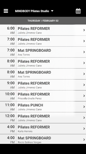 MINDBODY Pilates Studio Screenshot 2