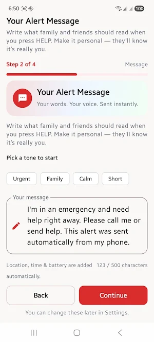 Emergency Help Alert Screenshot 1