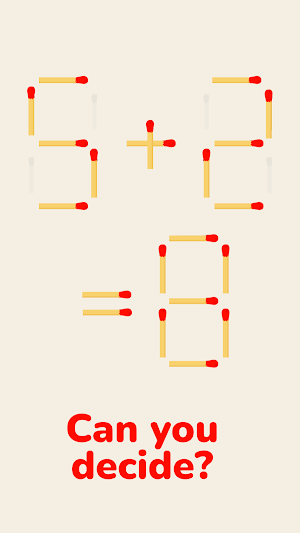 Math puzzle: Wood Matchsticks Screenshot 0