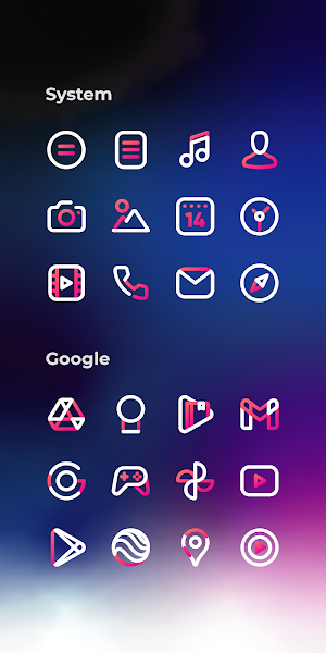 Aline Pink: linear icon pack Screenshot 3