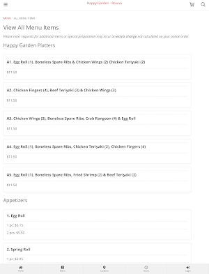 Happy Garden - Revere Ordering Screenshot 3