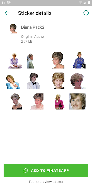 Princess Diana Stickers Screenshot 1