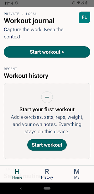 FitLog Workout Notes Screenshot 0