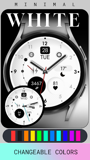 Minimal White Watch Face Screenshot 2