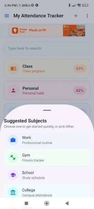 Self Attendance Tracker Screenshot 0