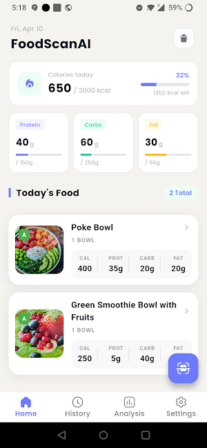 FoodScan AI : Calorie Counter Screenshot 0