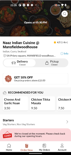 Naaz Indian Cuisine Screenshot 2