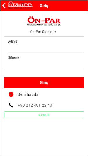 Önpar Otomotiv B2B Screenshot 1