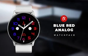Blue Red Analog Watch Face Screenshot 0