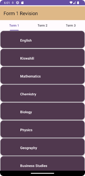 Form 1 Exams Revision Screenshot 2