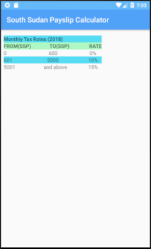 South Sudan Payslip Calculator Screenshot 1