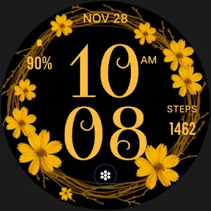 Yellow Flower Watch Face Screenshot 3