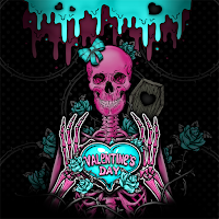 Skull Love Valentine-Wallpaper