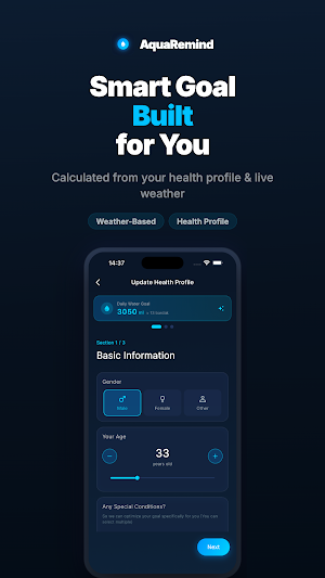 Aqua Reminder: Water Tracker Screenshot 1