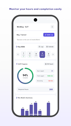 Worklog - OJT Progress Tracker Screenshot 1