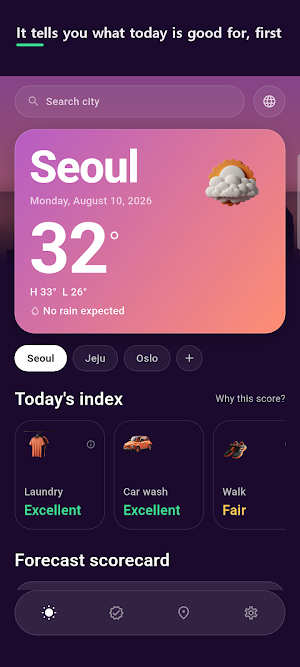 WeatherScore: Laundry Weather Screenshot 0