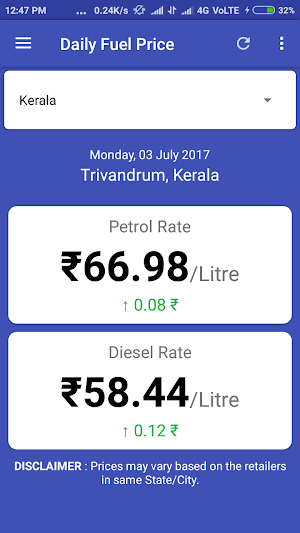 Daily Fuel Price Screenshot 0