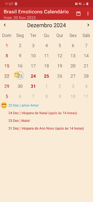 Brasil Calendário - Emoji Screenshot 2