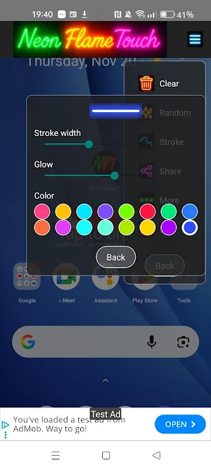 Neon Flame Touch Screenshot 2
