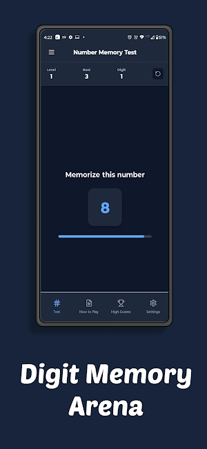 Number Memory Test Screenshot 2